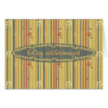 Happy Birthday in Hungarian, Stripes and Flowers Greeting Cards