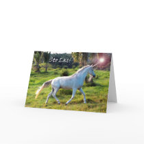 Happy Birthday in Polish, Magical Unicorn Greeting Cards