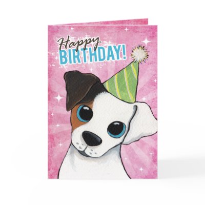Happy Birthday Jack Russell Party Dog greeting card