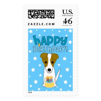 Happy Birthday Jack Russell Terrier stamp