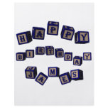 Happy Birthday James toy blocks in blue. flyers