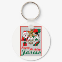Happy Birthday Jesus keychains