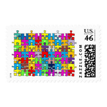 Happy birthday jigsaw stamps