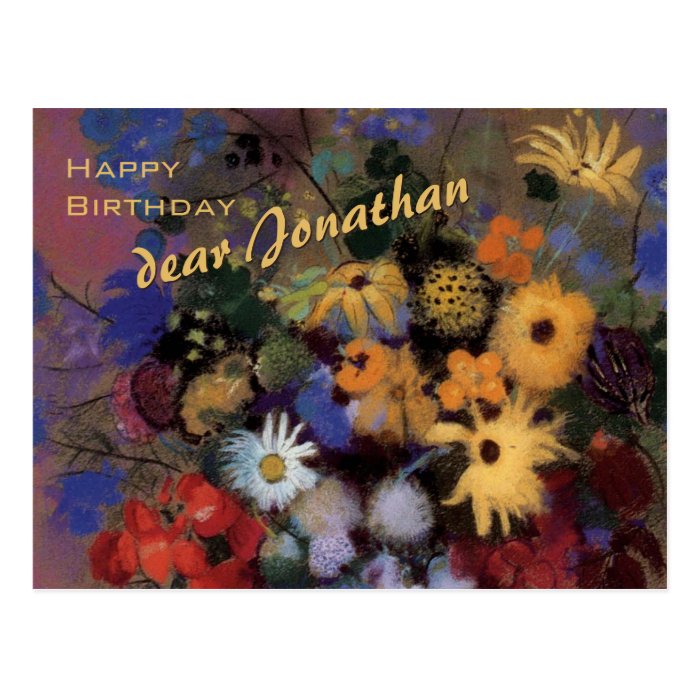 Happy Birthday Jonathan CC0603 Flower Postcard
