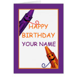 Happy Birthday Kids Name Crayon Design Greeting Greeting Cards