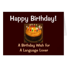 Happy Birthday Language Lover Card