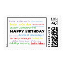 Happy Birthday Language Stamp