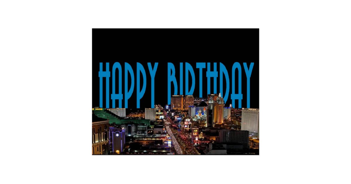 HAPPY BIRTHDAY Las Vegas Postcard Zazzle