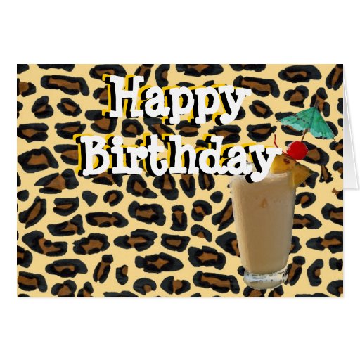 Happy Birthday Leopard Fur Fun Toast Card | Zazzle