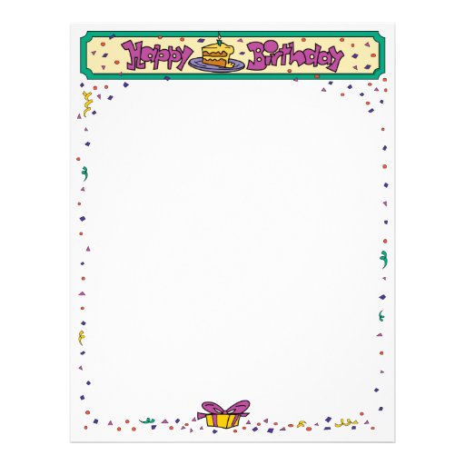 Happy Birthday Letterhead Zazzle
