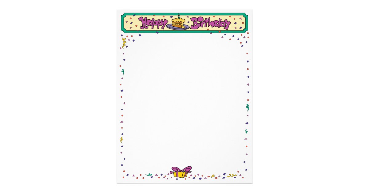 Happy Birthday Letterhead | Zazzle