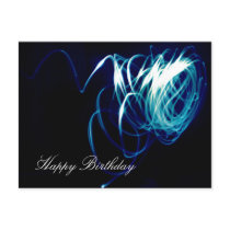 Happy Birthday Light-Paint Photo Postcard