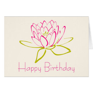 Lotus Happy Birthday Cards | Zazzle