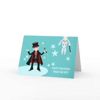 Happy Birthday,magician boy! - said the rabbit Cards