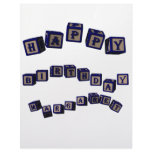 Happy Birthday Margaret toy blocks in blue Letterhead Design