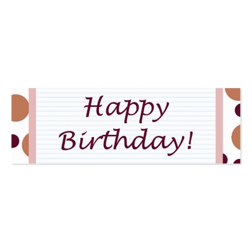 Happy Birthday! Maroon Pink Dots Business Card Templates ...