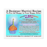 Happy Birthday Martini Recipe Card Postcard