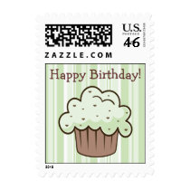 Happy Birthday Mint Chip Cupcake