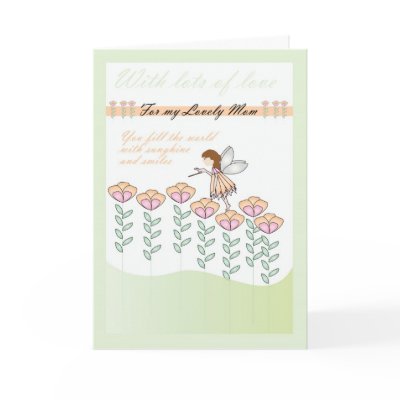 Happy birthday Mom cute little fairy card & flower by moonlake