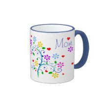 Happy Birthday Mom Flower Cup With We *Heart* You Mug