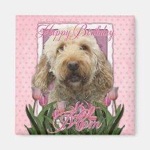 Happy Birthday Mom - Goldendoodle Magnets