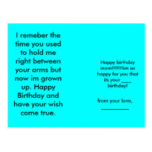 Happy birthday mom!!!!!!!im so happy for you th... post card