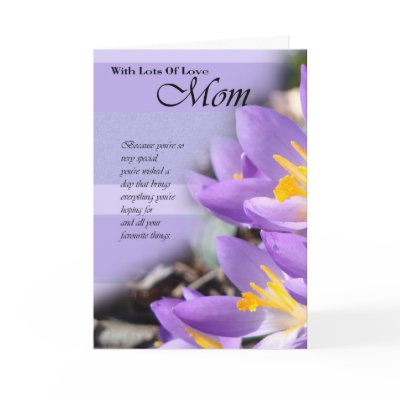 Happy Birthday Mom, Mom card with crocus by moonlake