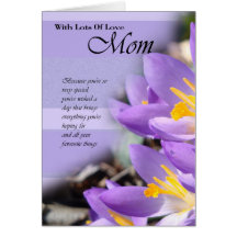 Happy Birthday Mom, Mom card with crocus