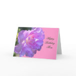 Happy Birthday Mom Pink Azalea Flower Photo Card