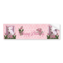 Happy Birthday Mom - Pitbull Puppy - Petey Bumper Stickers