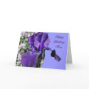 Happy Birthday Mom Purple Iris Flower Photo Card card