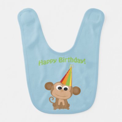 Happy Birthday Monkey Bibs