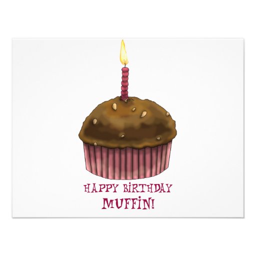 Happy Birthday Muffin Personalized Announcement