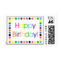 Happy Birthday Multi Color Confetti Letters postage