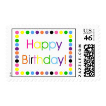 Happy Birthday Multi Color Confetti Letters postage by Musicat Happy Birthday Multi Color Confetti Letters postage
