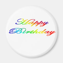 Happy Birthday Multicolor Birthday Magnet