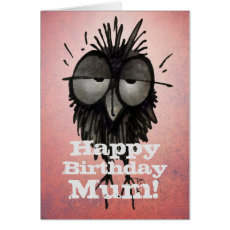 Happy Birthday Mum! Funny Sleepy Owl Art Mother's Card
