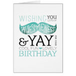 Happy birthday mustache fun typography card cards