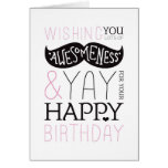 Happy birthday mustache fun typography card cards