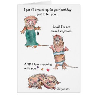 Happy Birthday Naked Mole Rat Card