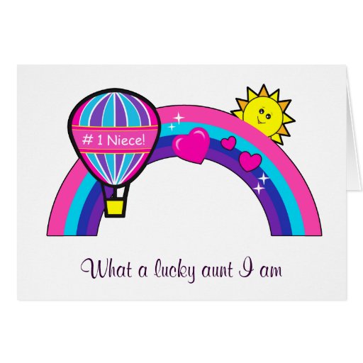 Happy Birthday Niece from Aunt Rainbow & Balloon Greeting Cards Zazzle