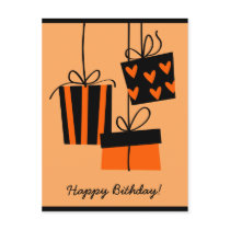 happy birthday - orange Postcard postcards