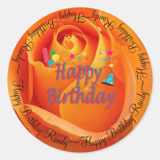 Happy Birthday Orange Rose Classic Round Sticker Zazzle