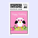 Happy Birthday Owl on a String Postage postage