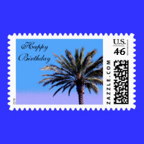 Happy Birthday Palm Tree postage