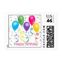 Happy Birthday Party Balloons postage by mousearte Happy Birthday Party Balloons postage