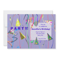 Happy Birthday Party Hats invitations