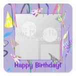 Happy Birthday Party Hats (photo frame) Sticker