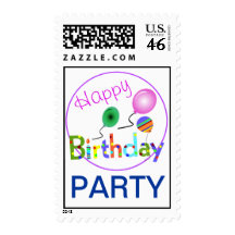 Happy Birthday Party Stamp