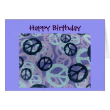Happy Birthday-Peace Signs/Camo Look-Card